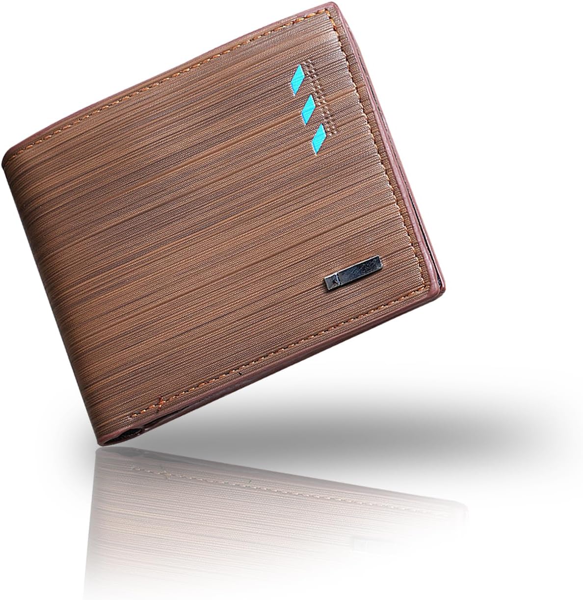 Men’s Genuine Leather Wallet – Vintage Horizontal Bifold Slim Wallet with Large Capacity