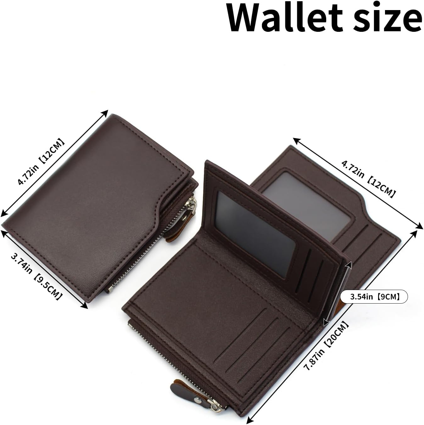 Luxury Genuine Leather Men's Wallet – Trifold Design with Zipper Coin Pocket, Multi-Card Holder, Business & Casual Style