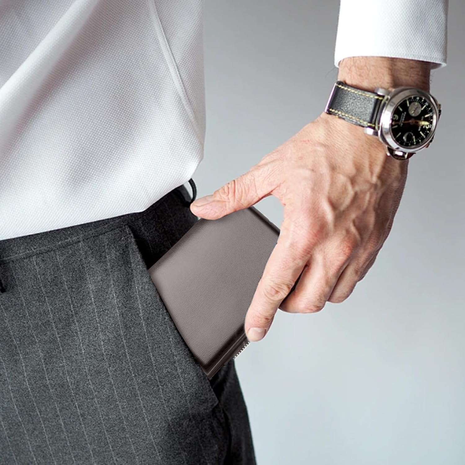 Luxury Genuine Leather Men's Wallet – Trifold Design with Zipper Coin Pocket, Multi-Card Holder, Business & Casual Style